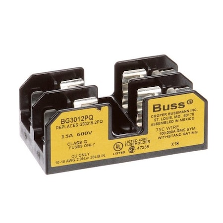 Alto-Shaam Fuseholder, Dual, 15A, Clas S Gholds 2 Fuses FU3772